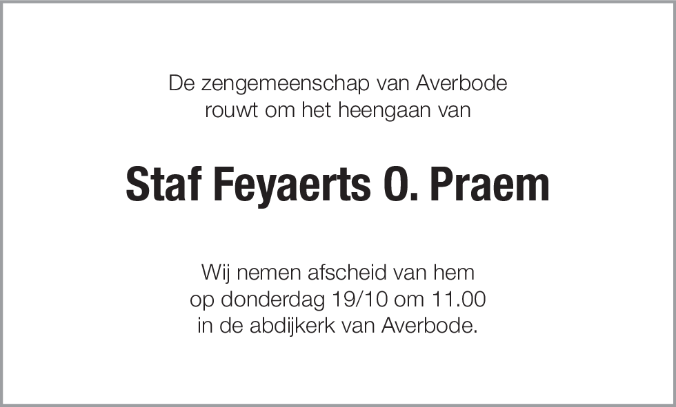 Staf Feyaerts O. Praem