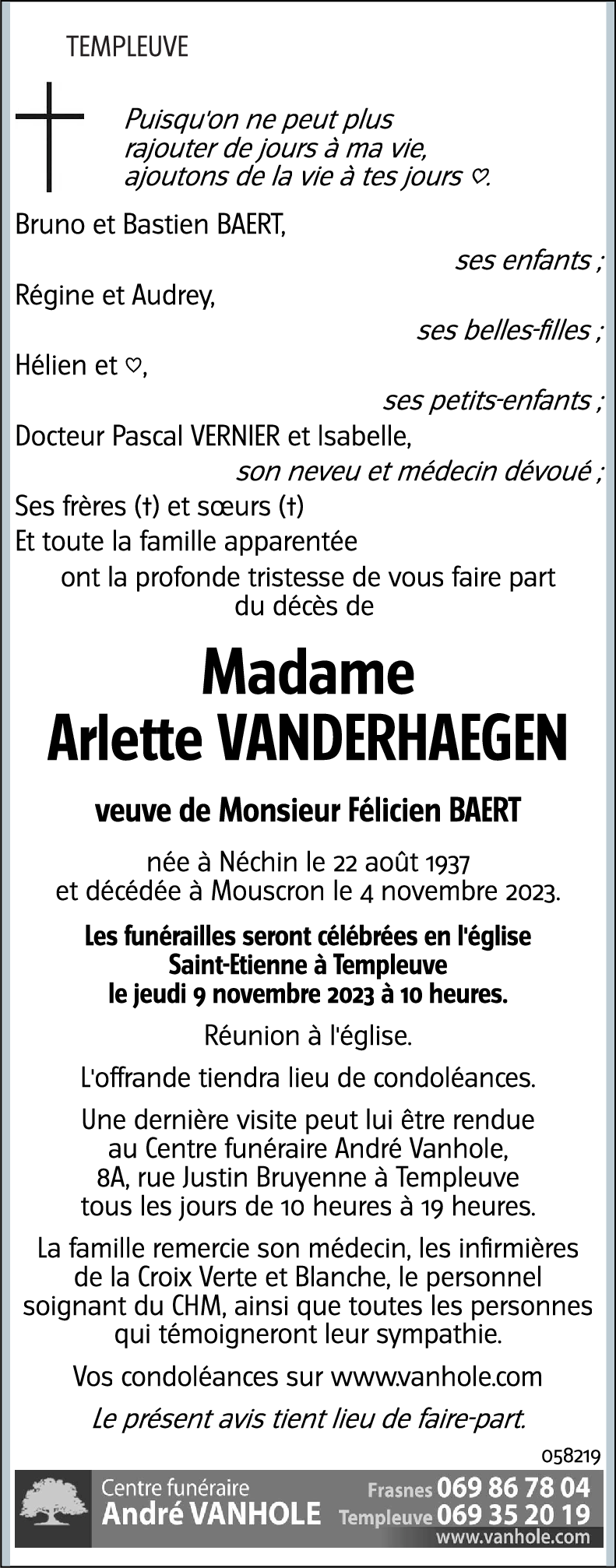 Arlette VANDERHAEGEN