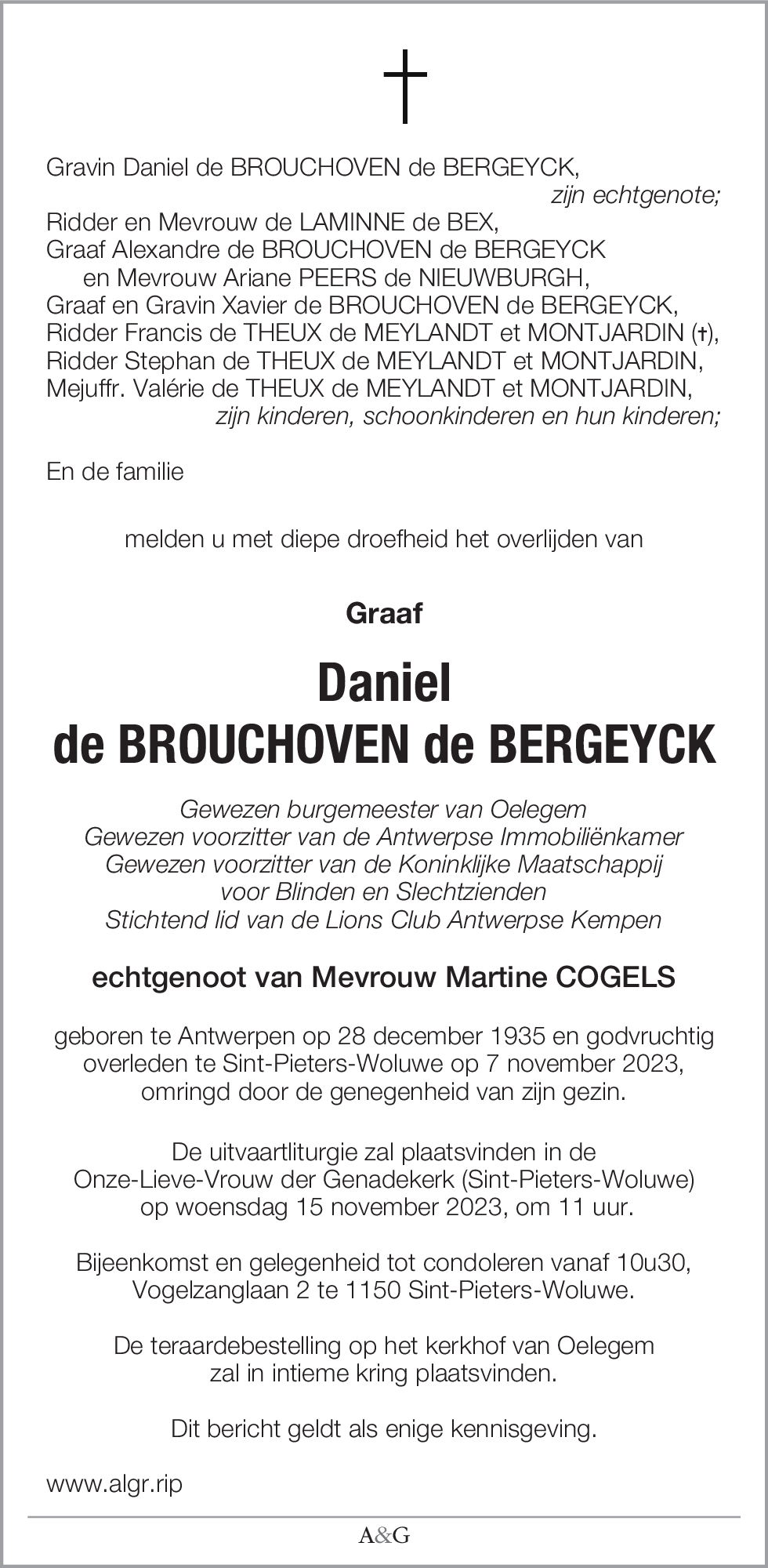 Daniel de BROUCHOVEN de BERGEYCK