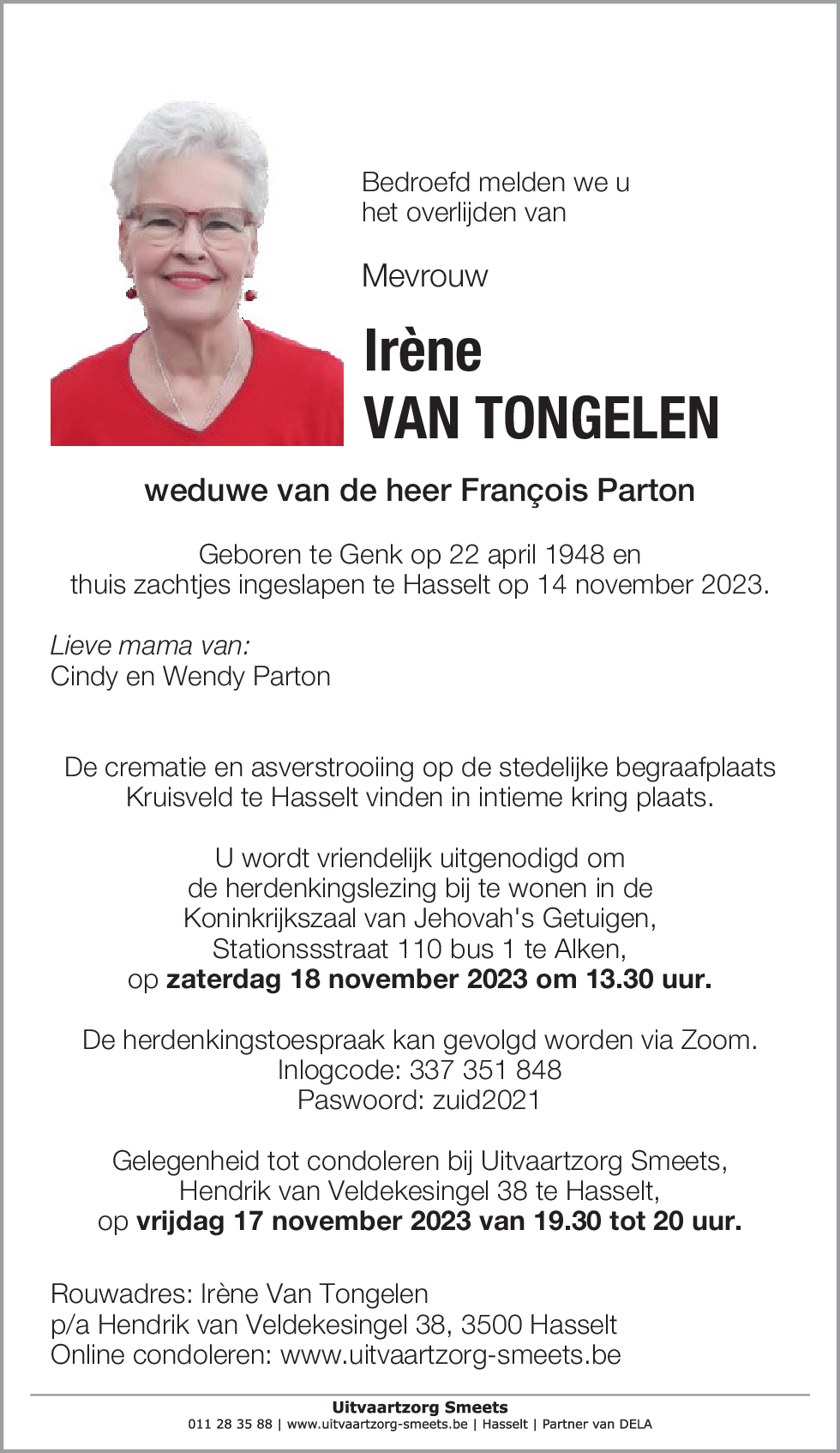 Irène Van Tongelen