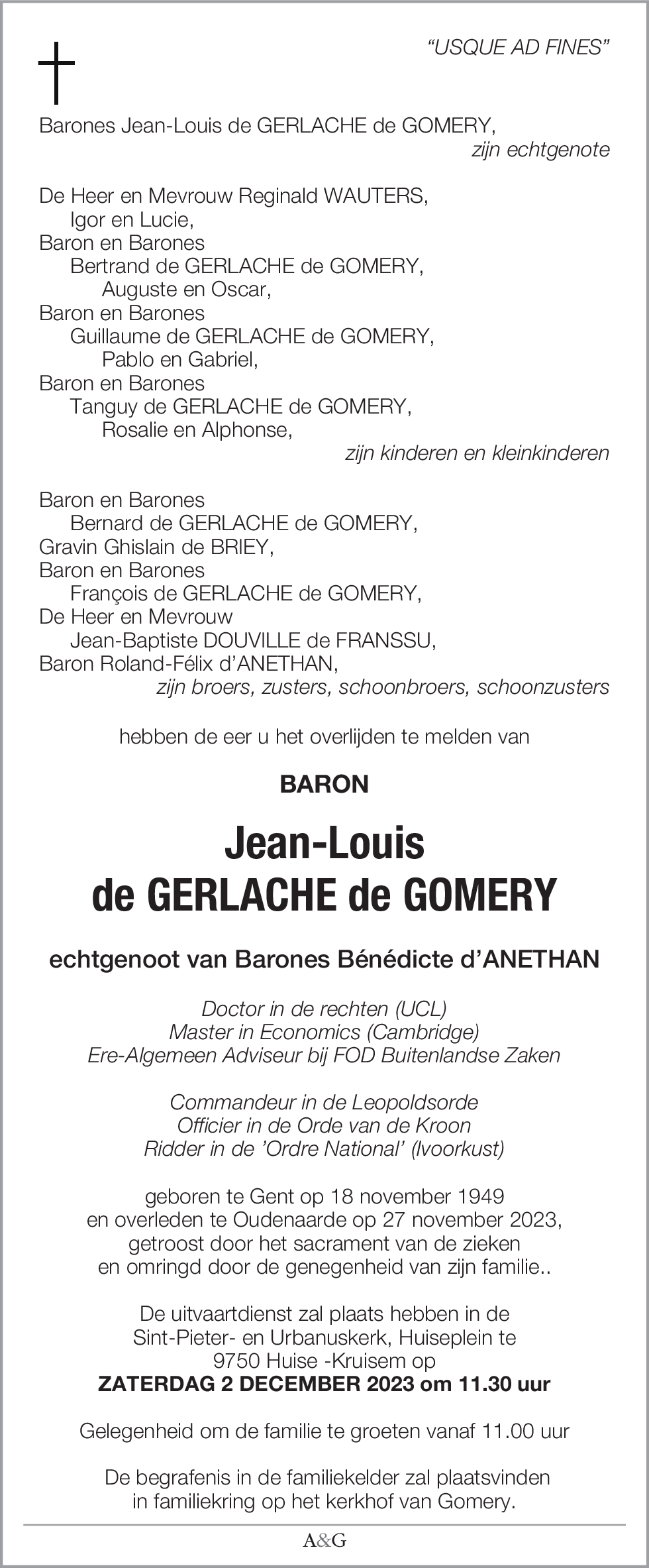 Jean-Louis de GERLACHE de GOMERY