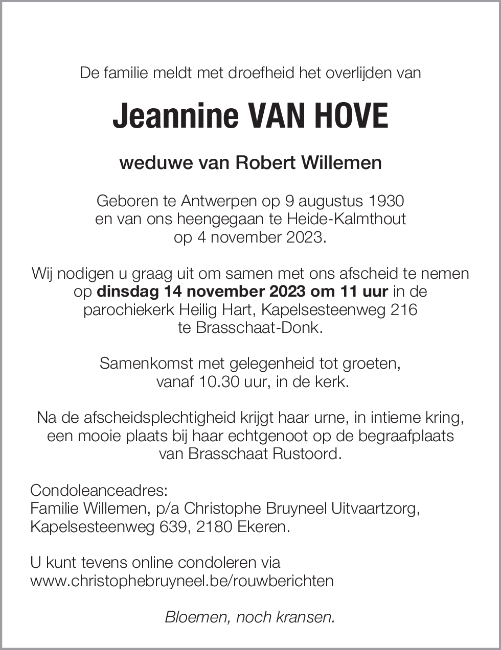 Jeannine Van Hove