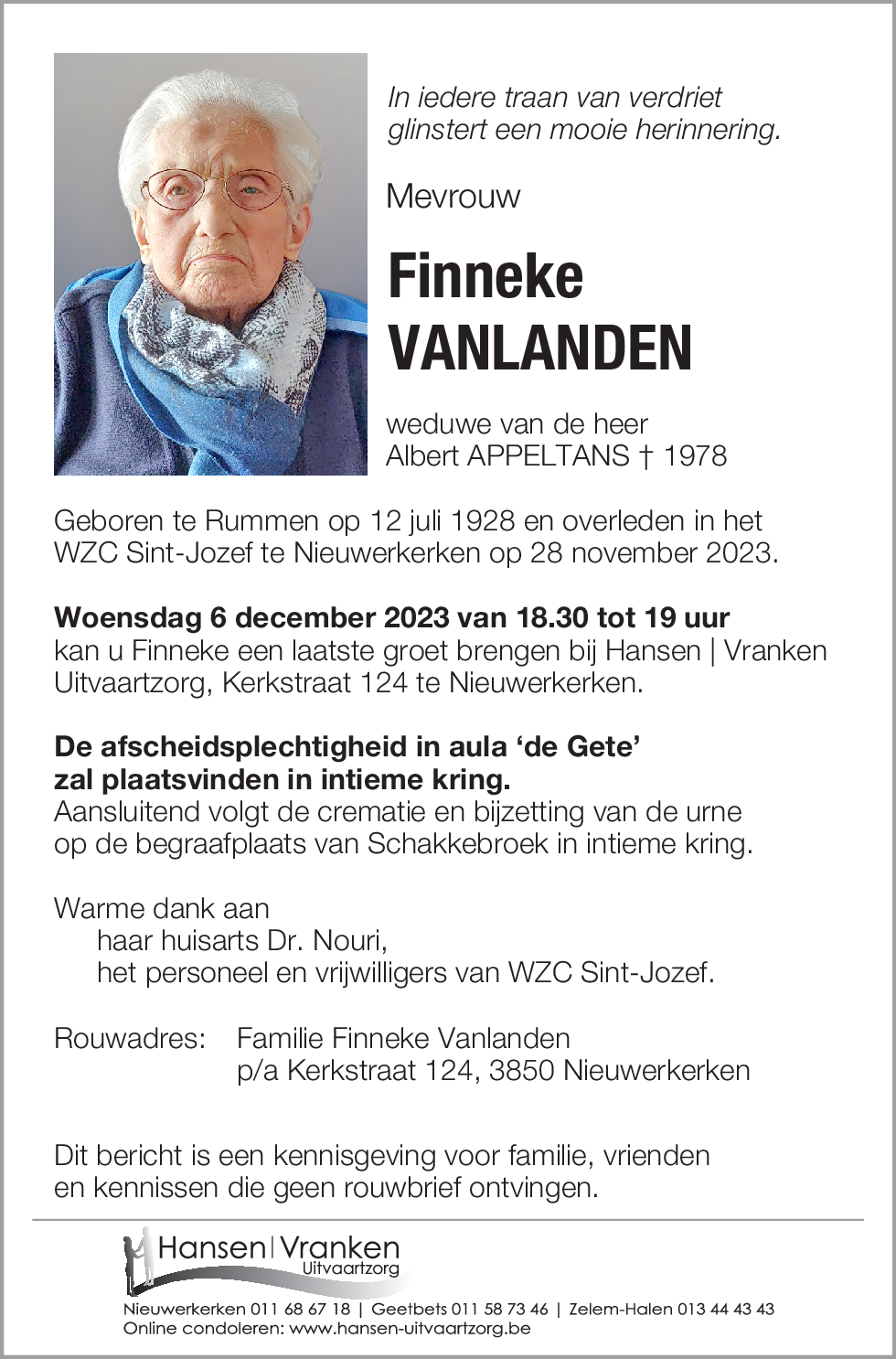 Josefien Maria E. VANLANDEN