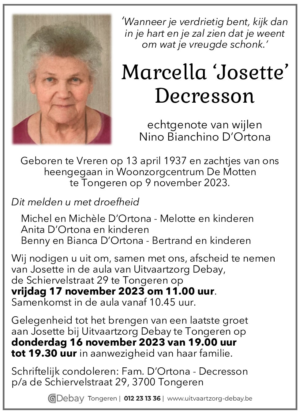 Marcella ‘Josette’ Decresson