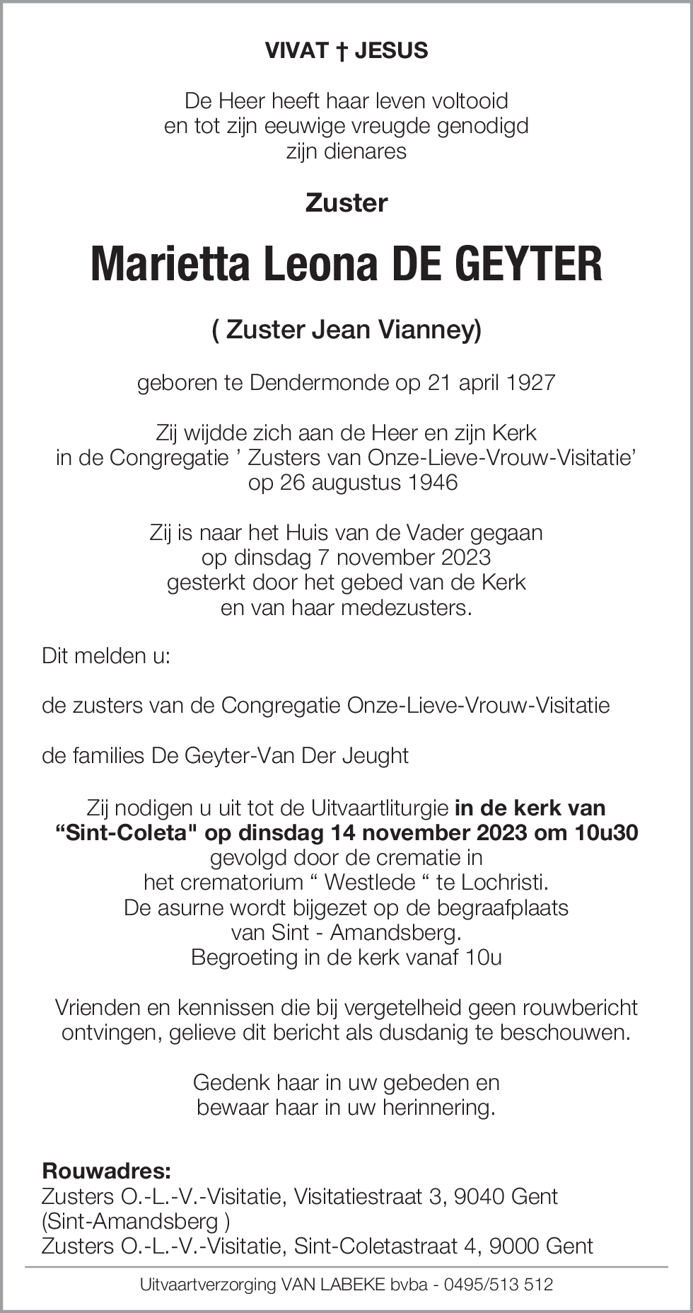 Marietta Leona De Geyter