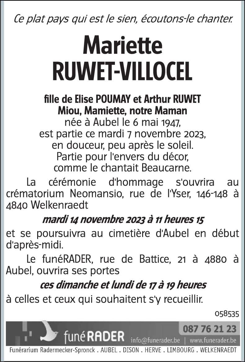 Mariette RUWET-VILLOCEL