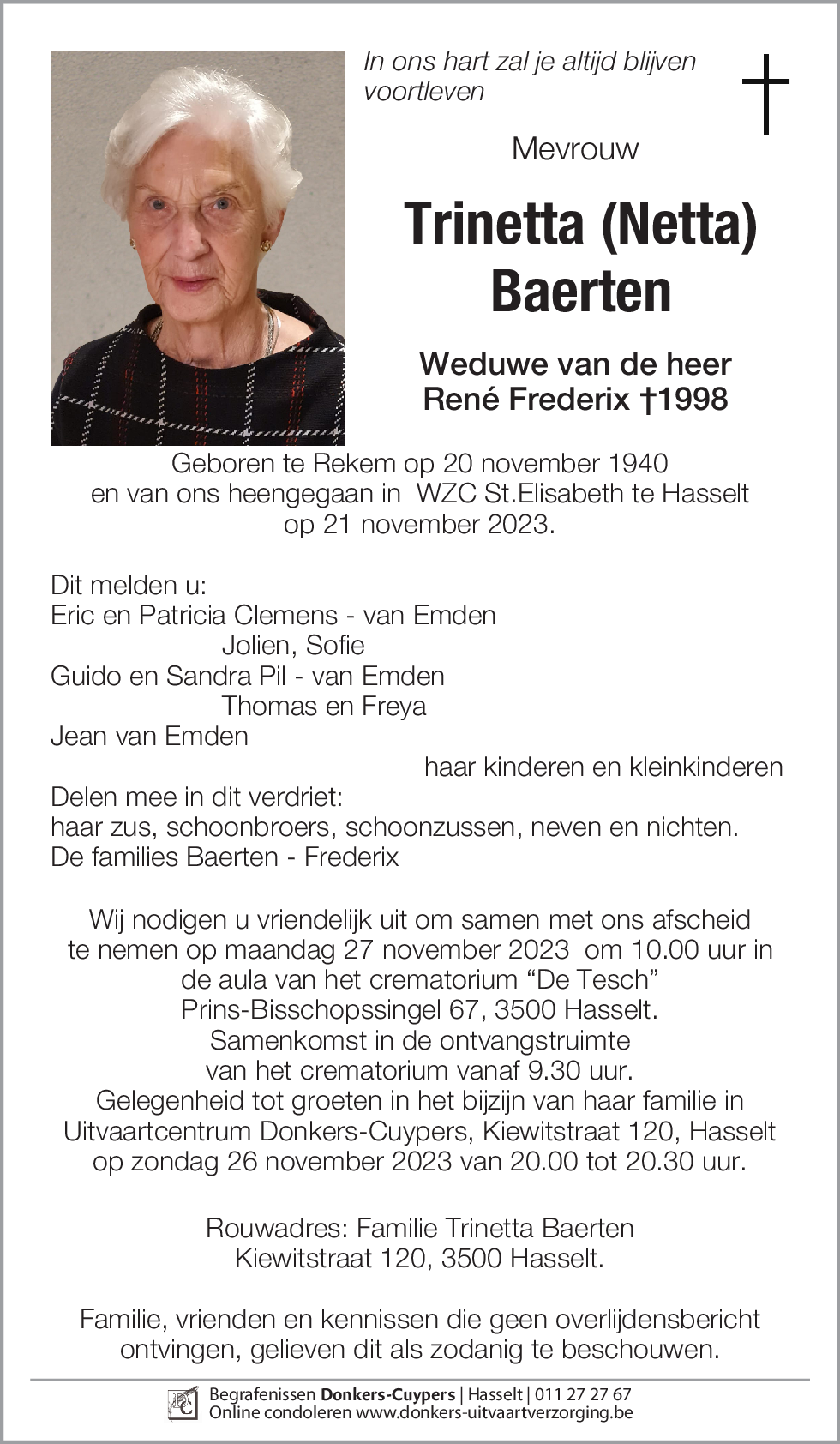 Trinetta (Netta) Baerten