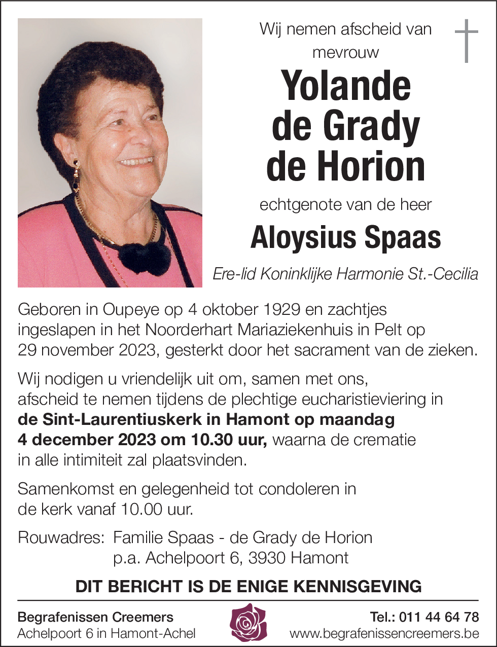 Yolande de Grady de Horion