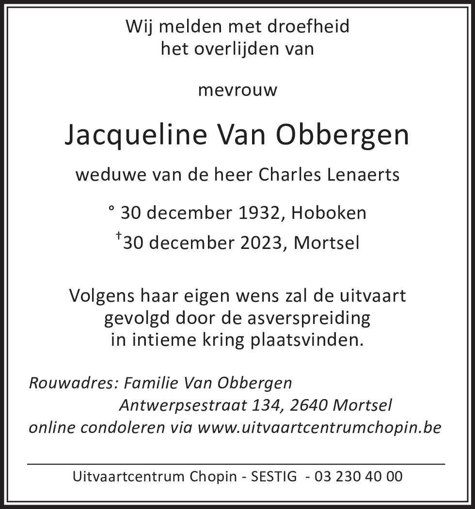 Jacqueline Van Obbergen