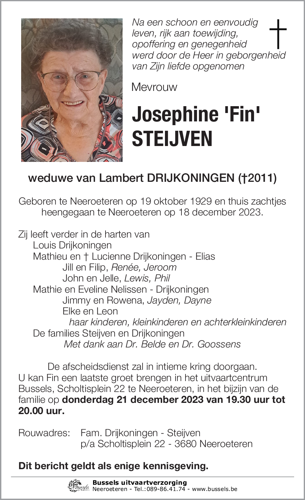 Josephine 'Fin' STEIJVEN