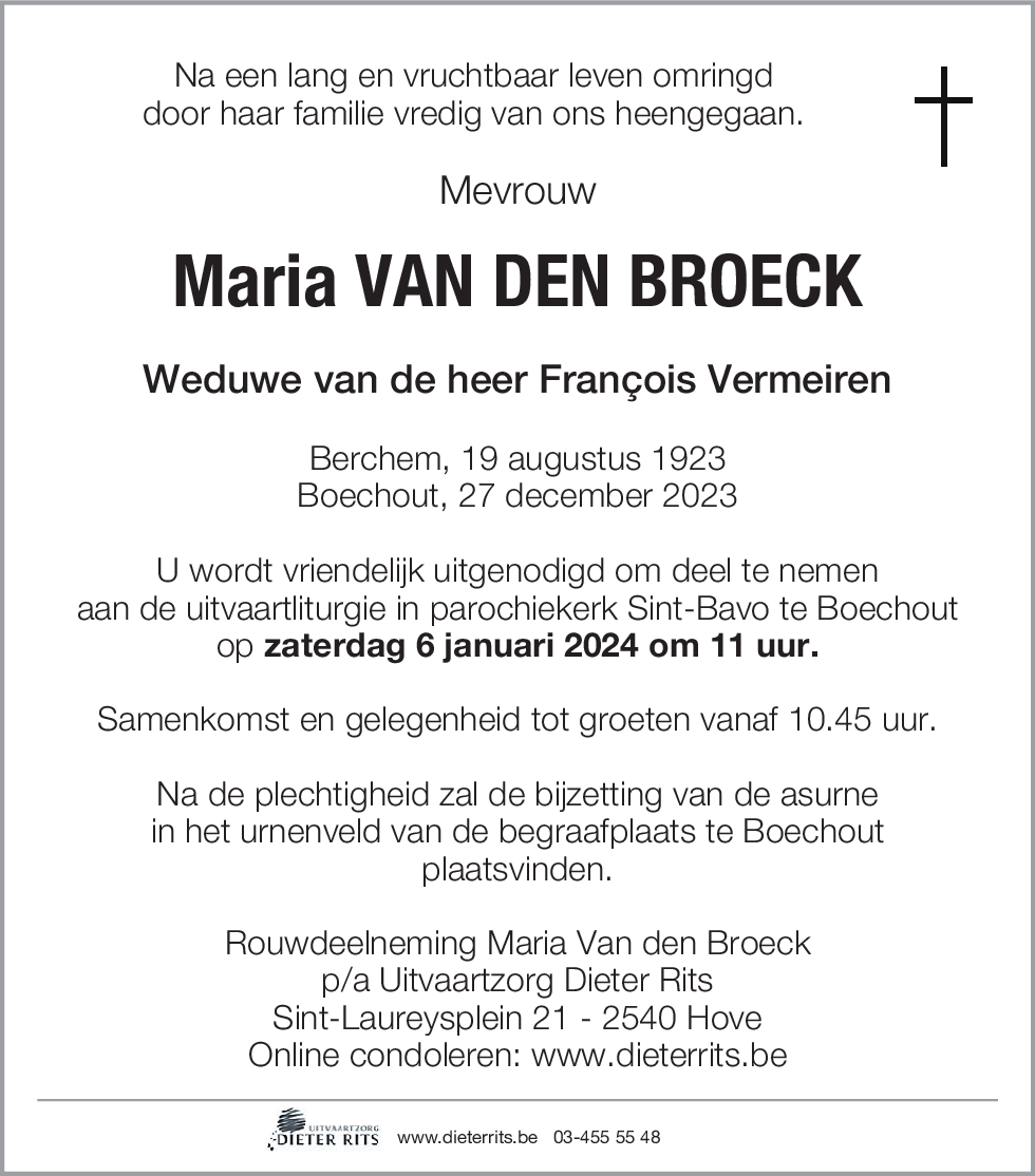 Maria Van den Broeck