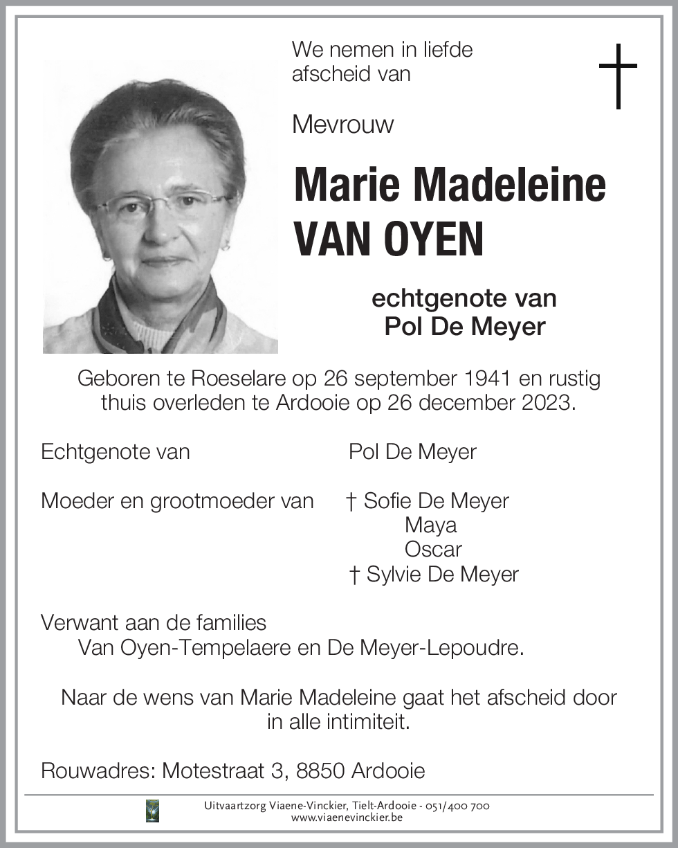 Marie Madeleine Van Oyen