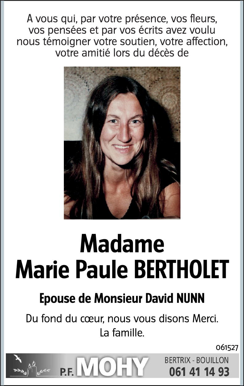 Marie Paule BERTHOLET