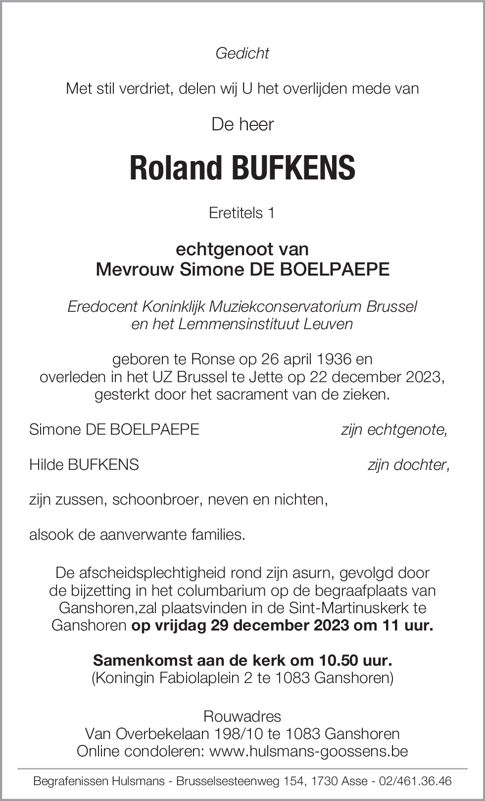 Roland BUFKENS