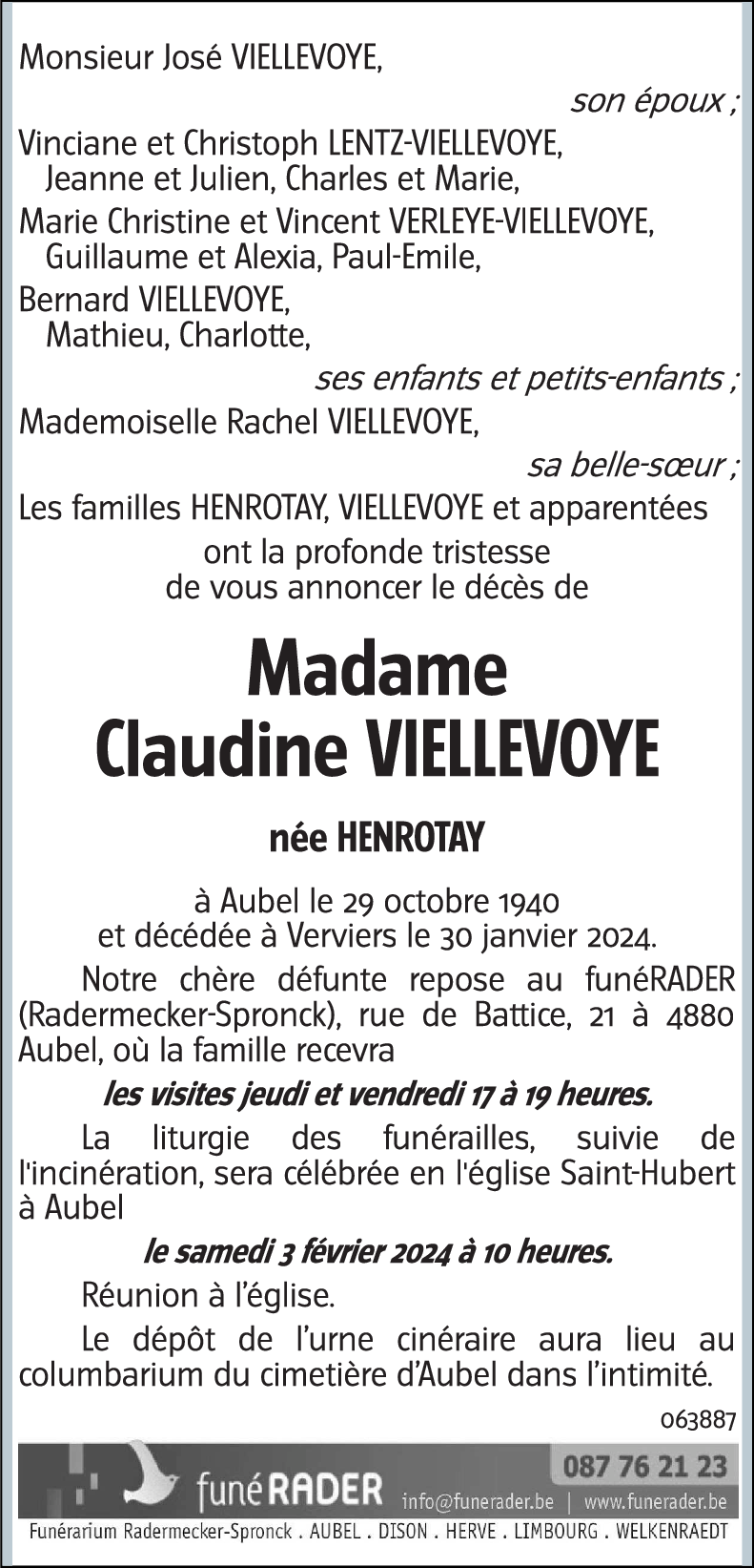 Claudine VIELLEVOYE-HENROTAY