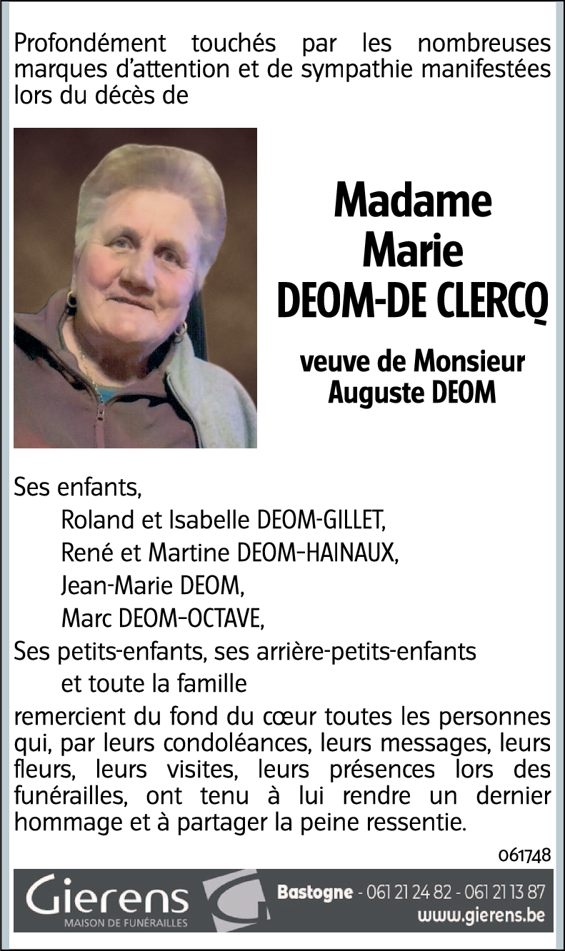 DE CLERCQ Marie