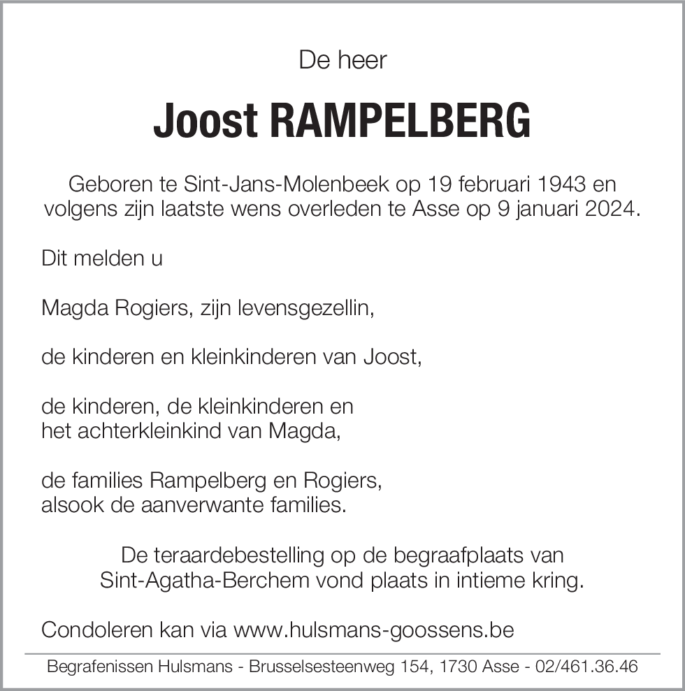 Joost RAMPELBERG