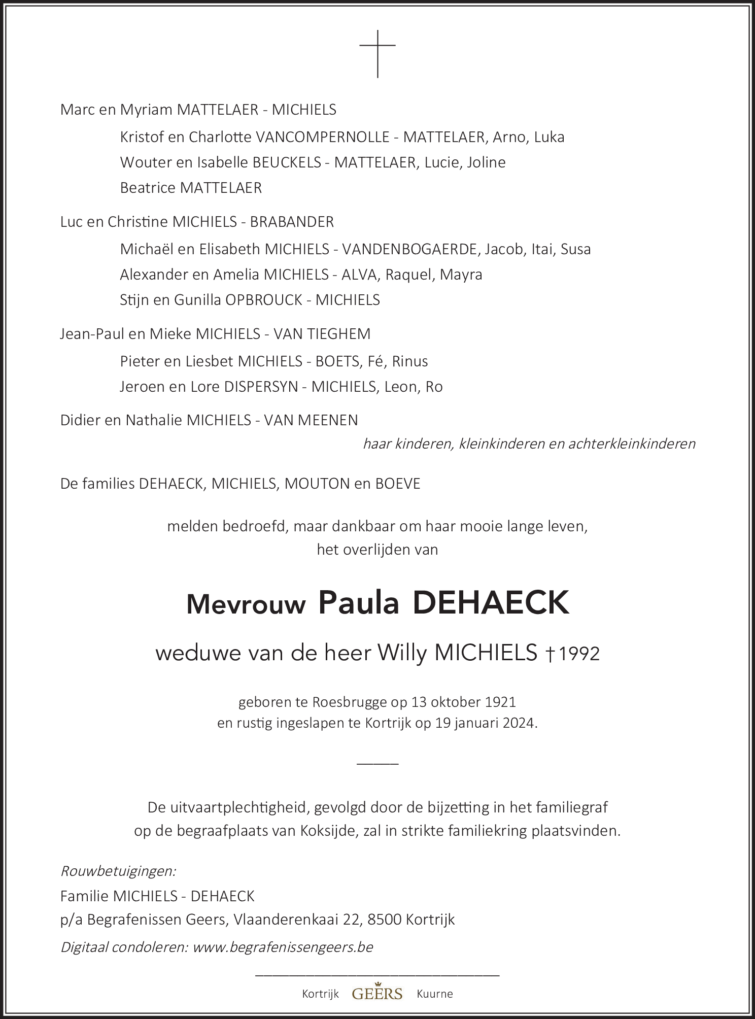 Paula MICHIELS - DEHAECK