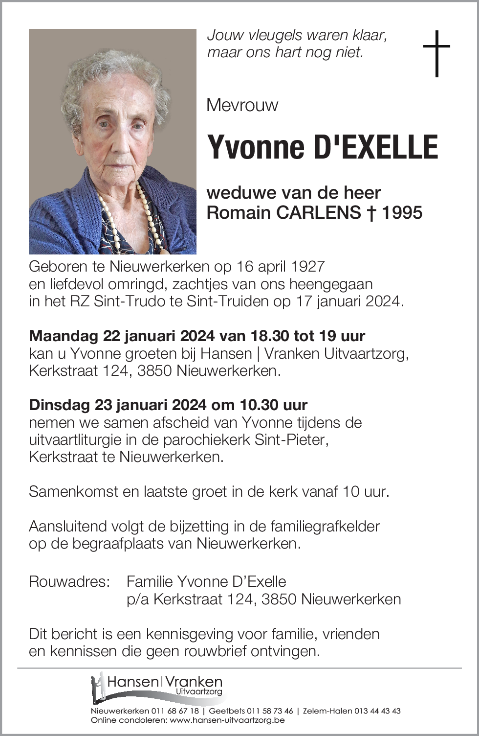 Yvonne D'EXELLE