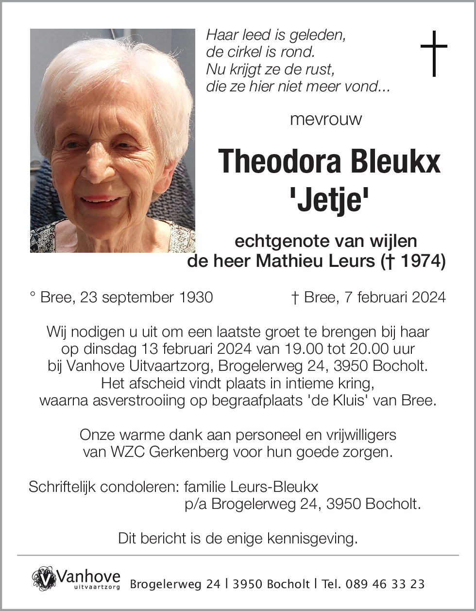 Bleukx Theodora 'Jetje'