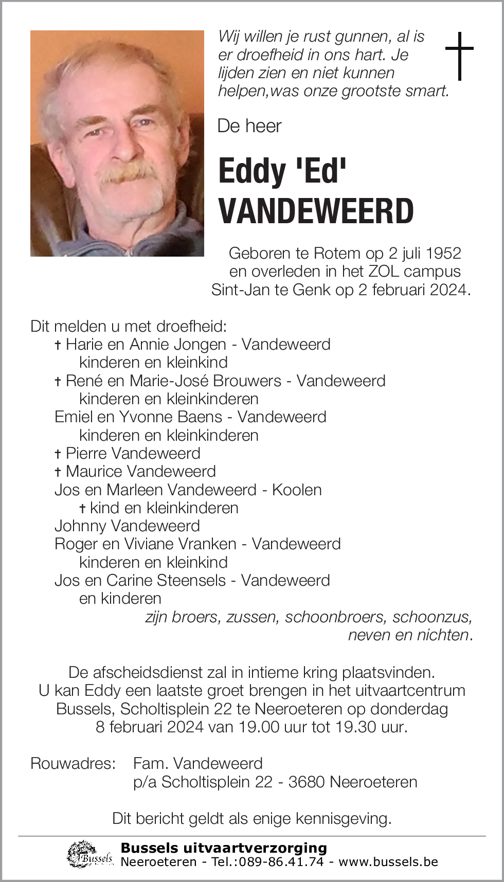 Eddy 'Ed' VANDEWEERD