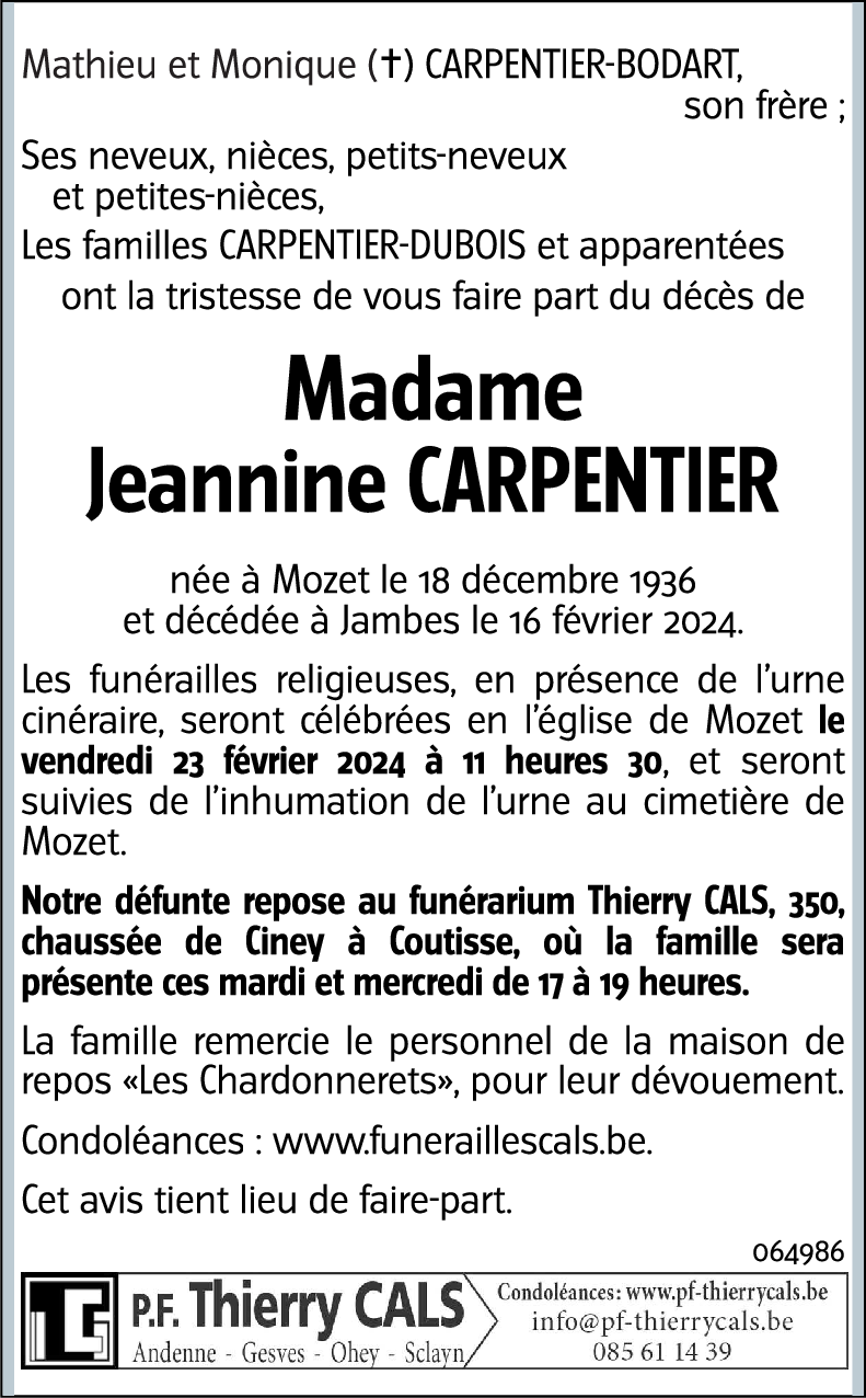 Jeannine CARPENTIER