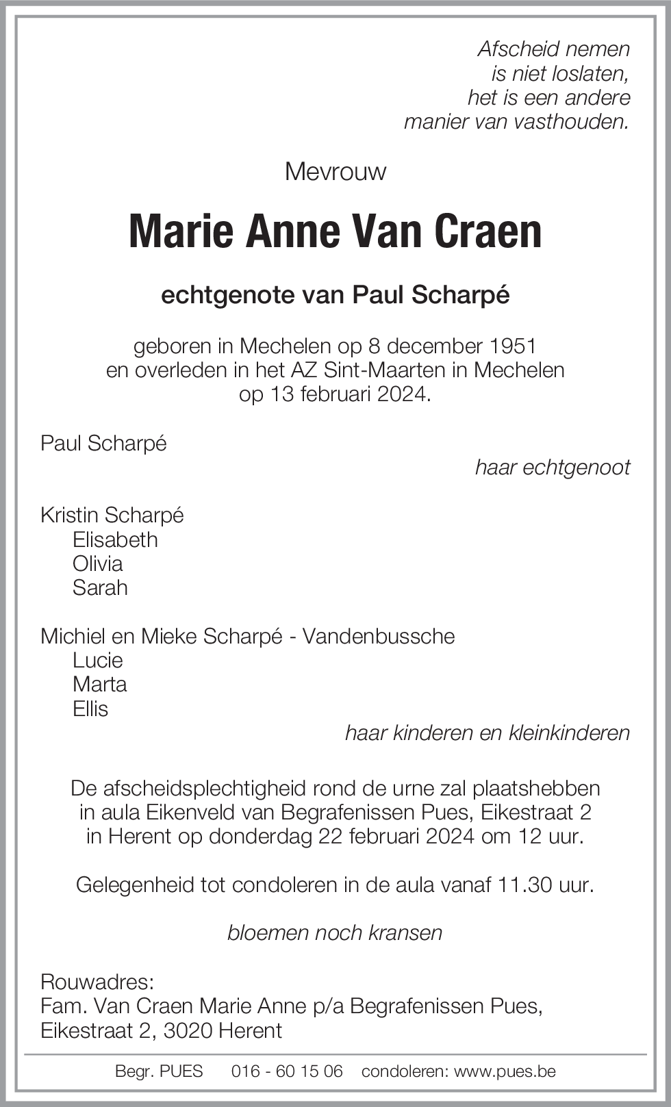 Marie Anne Van Craen