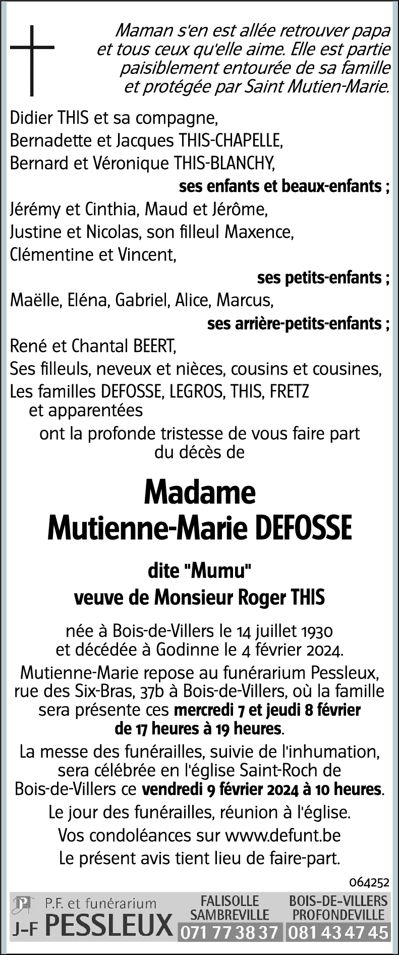 Mutienne-Marie DEFOSSE