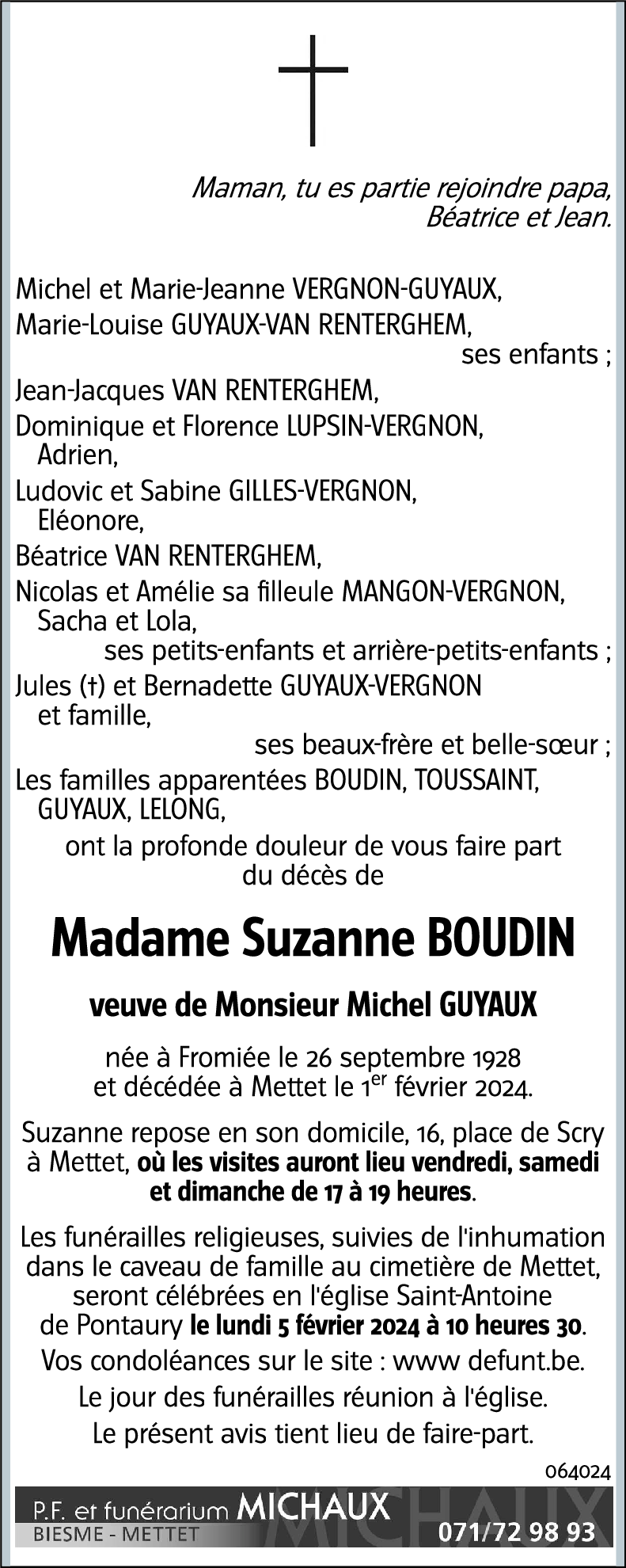 Suzanne BOUDIN