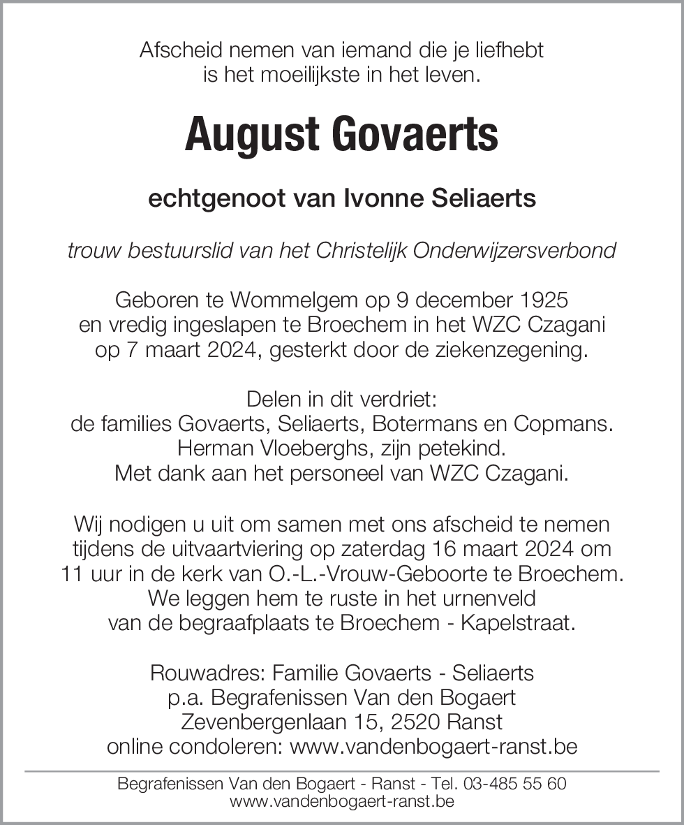 August Govaerts