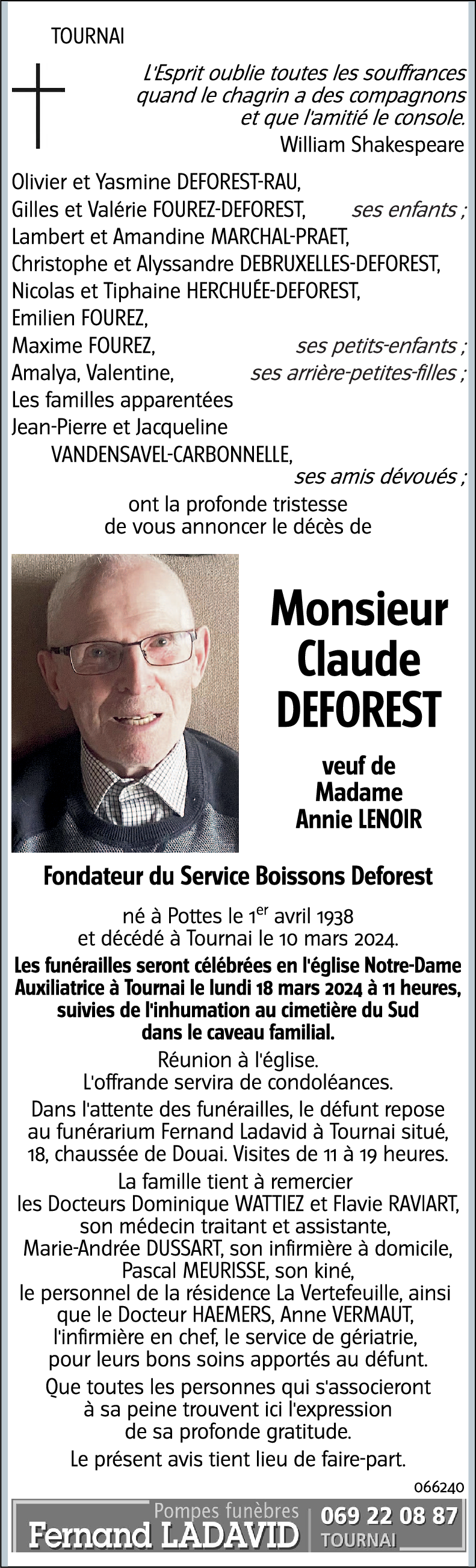Claude DEFOREST