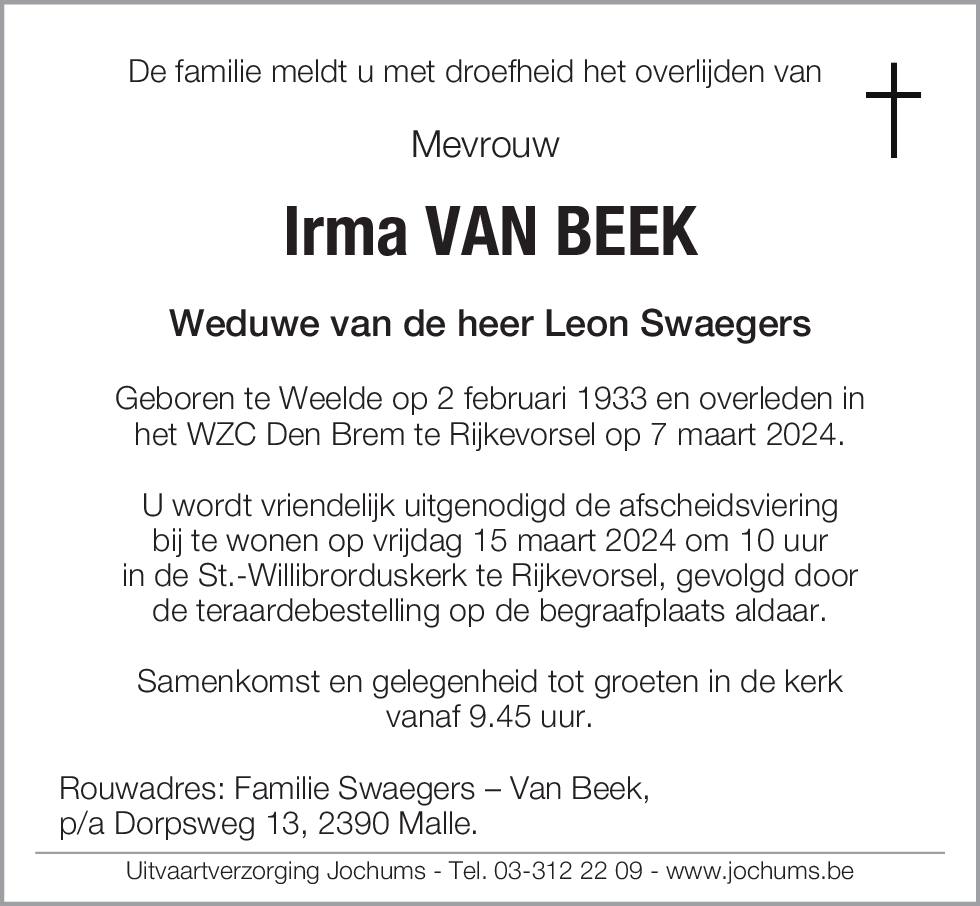 Irma Van Beek