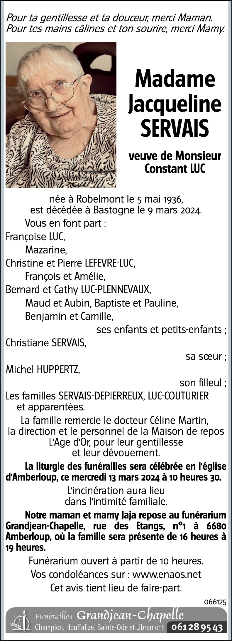 Jacqueline SERVAIS