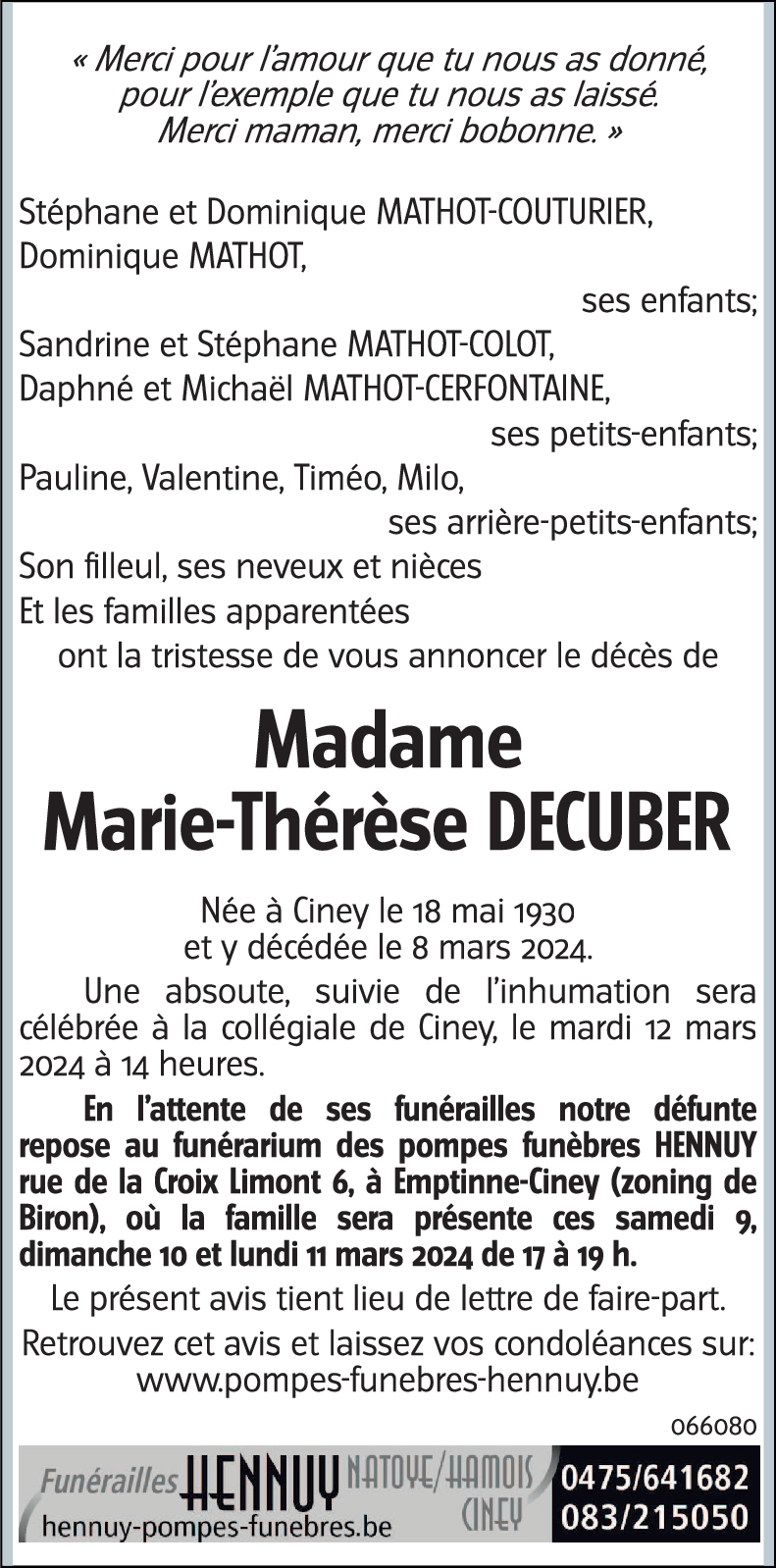 Marie-Thérèse DECUBER