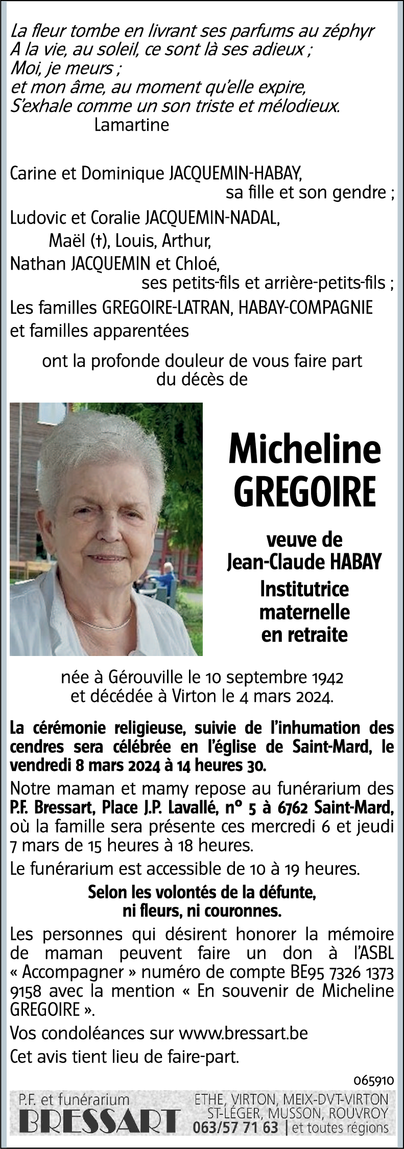 Micheline GREGOIRE