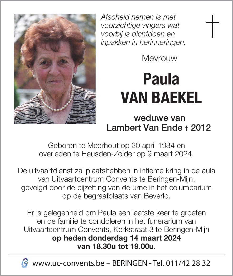 Paula Van Baekel