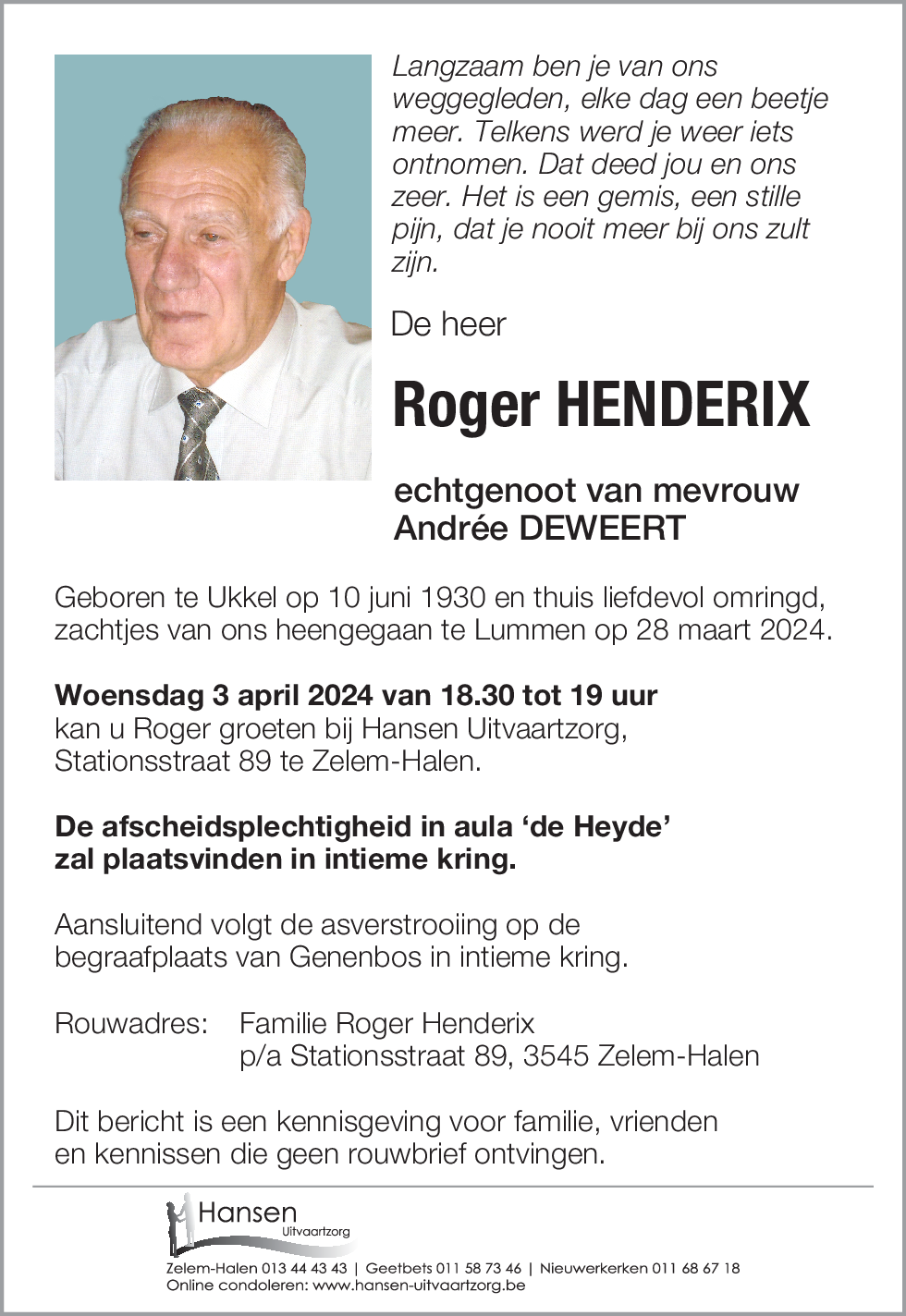 Roger HENDERIX