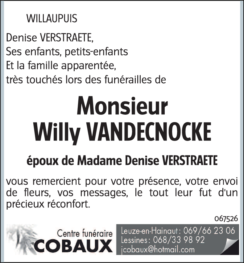 Willy VANDECNOCKE