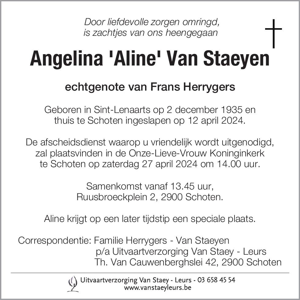 Angelina Van Staeyen