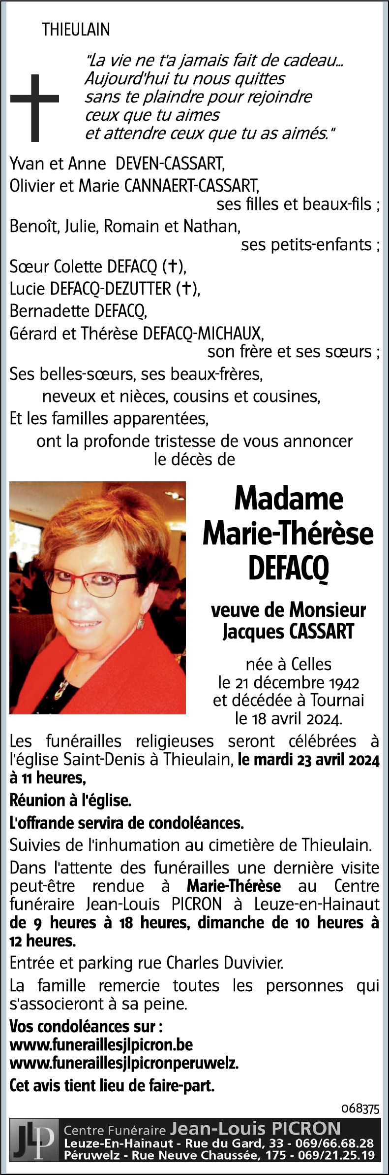 DEFACQ Marie-Thérèse