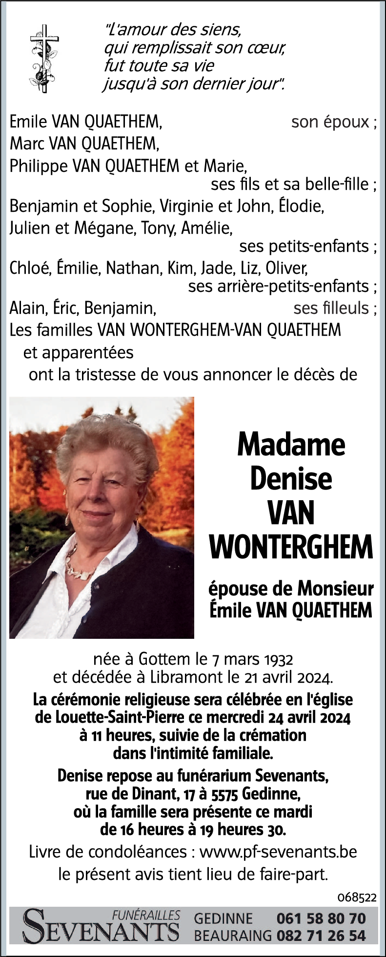 Denise VAN WONTERGHEM