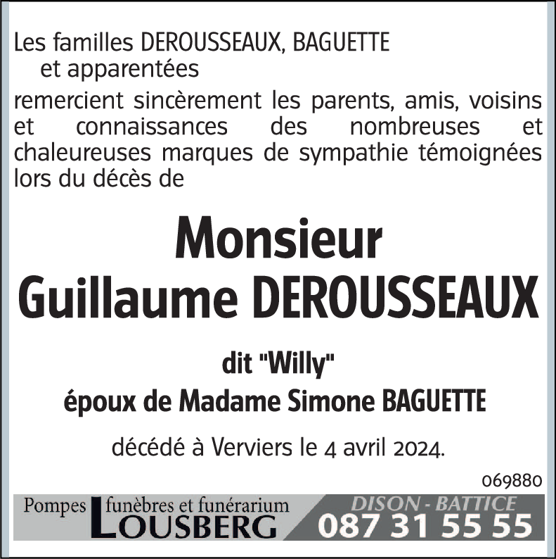 Guillaume dit Willy DEROUSSEAUX