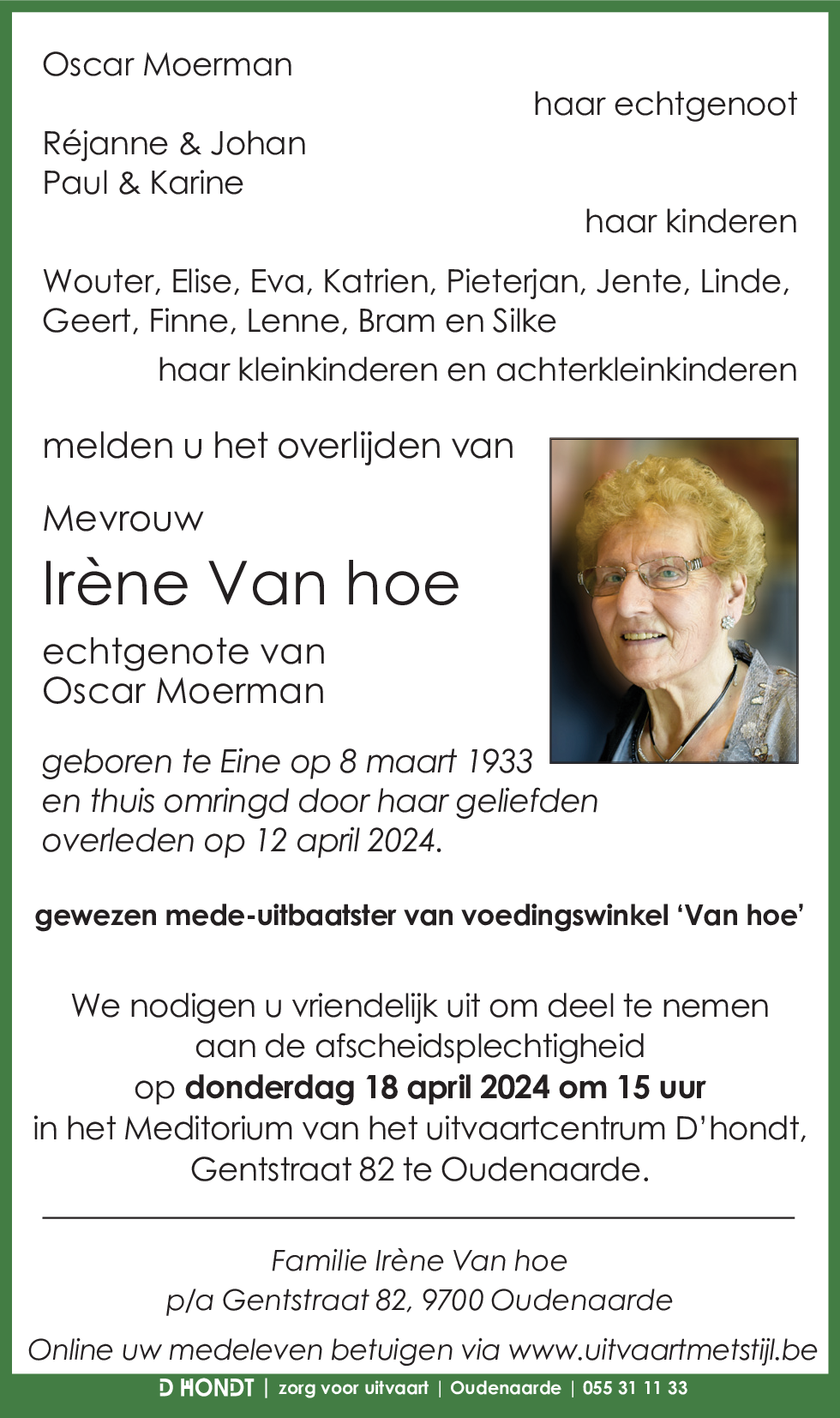 Irène Van hoe