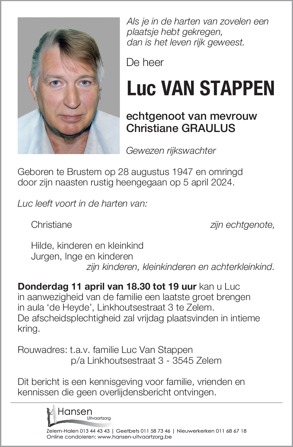 Luc VAN STAPPEN