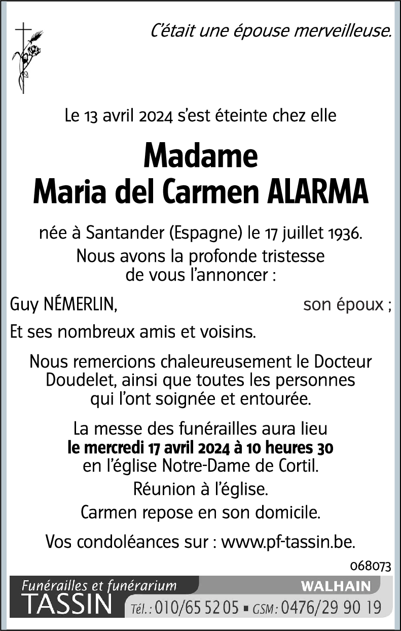 Maria del Carmen ALARMA