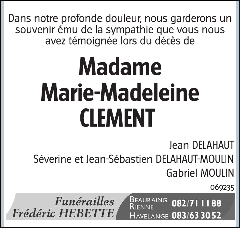 Marie-Madeleine CLEMENT