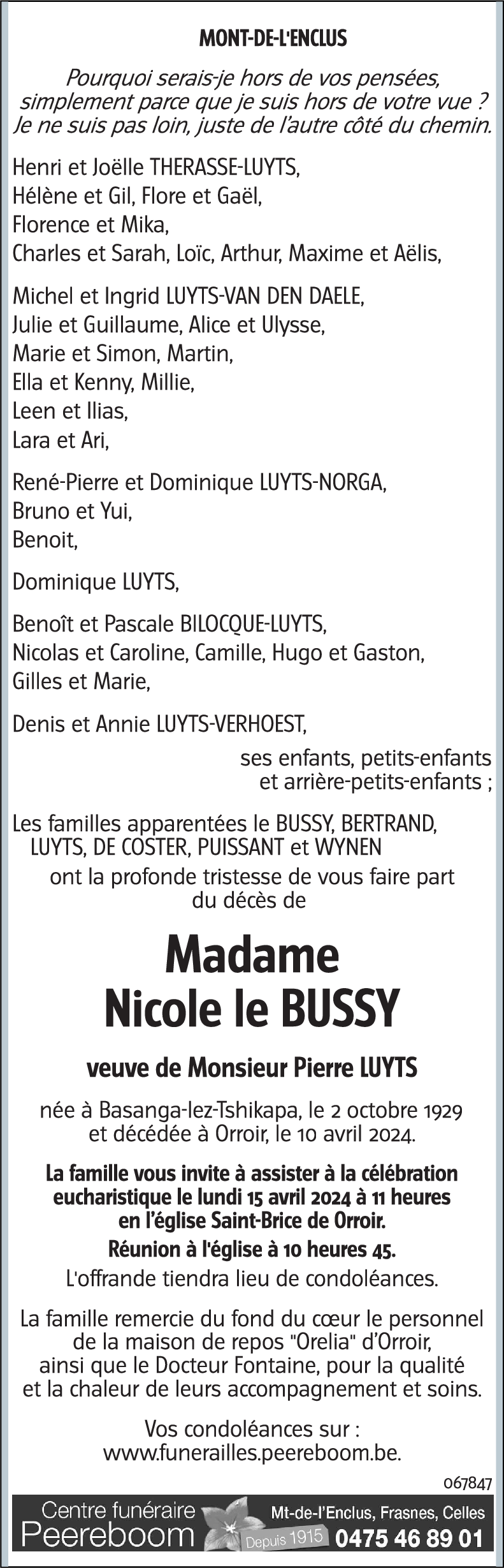 Nicole le BUSSY