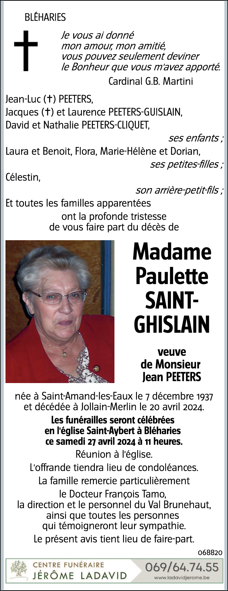 Paulette SAINT-GHISLAIN