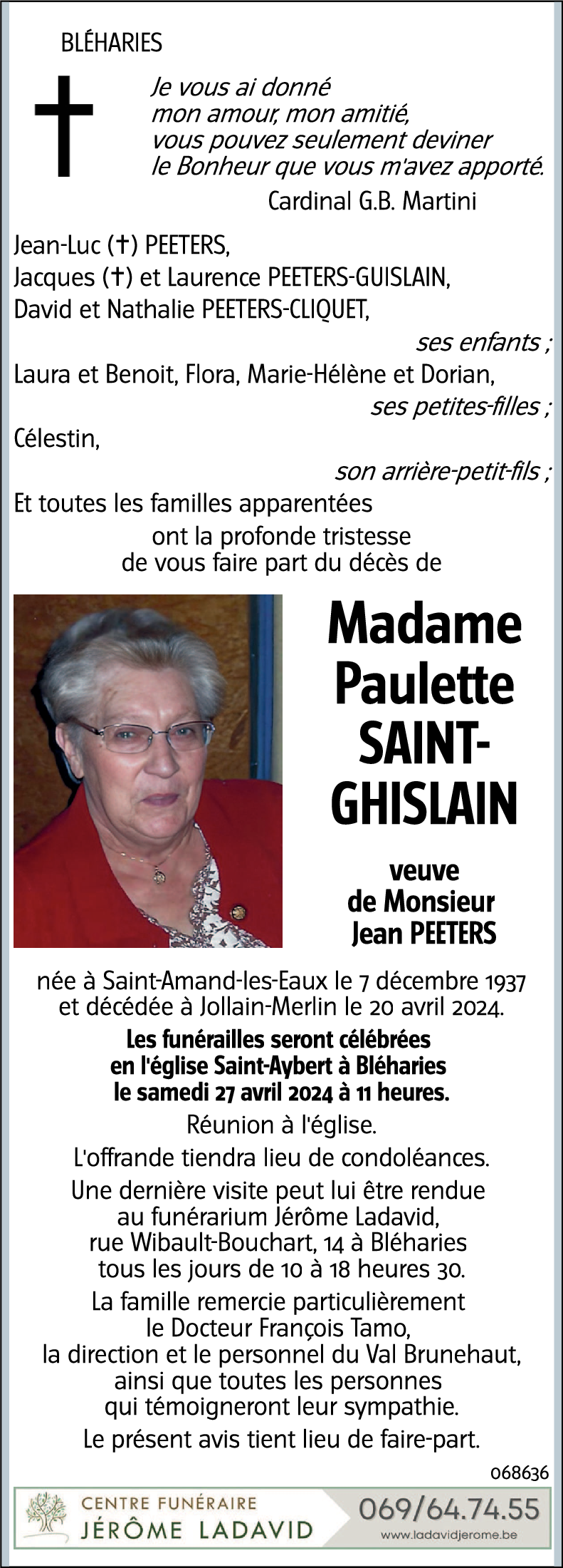 Paulette SAINT-GHISLAIN