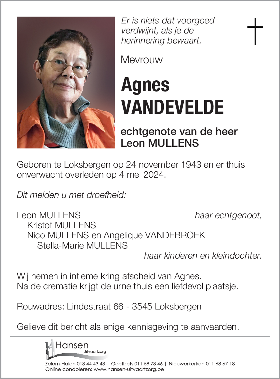 Agnes VANDEVELDE